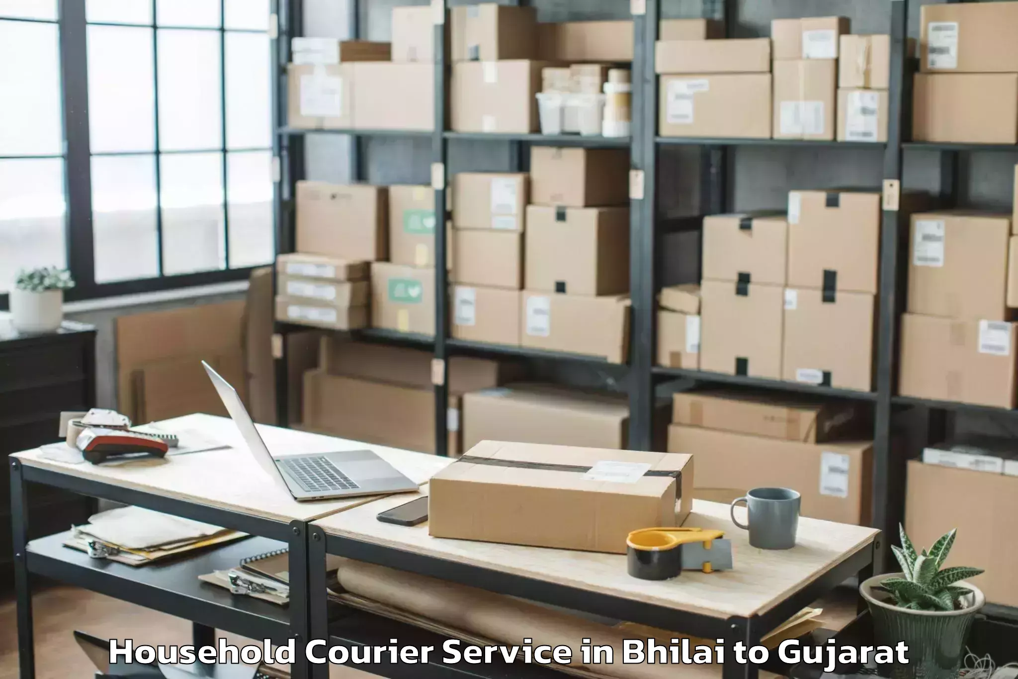 Trusted Bhilai to Savarkundla Household Courier